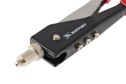 Заклепочник, 250 мм, переставной 0-90 градусов, заклепки 2,4-3,2-4,0-4,8 мм MATRIX 40527 купить в Перми