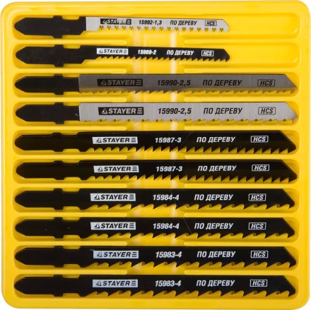Набор STAYER &quot;PROFI&quot; Пилки &quot;МАСТЕР №1&quot; для эл/лобзика, по дереву, EU-хвост., 10шт 15981-H10-1 купить в Перми