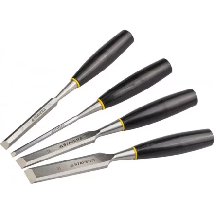 Набор: Стамески плоские с пластмассовой ручкой, 6/12/18/25, 4шт, STAYER 1820-H4 купить в Перми