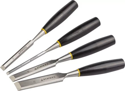 Набор: Стамески плоские с пластмассовой ручкой, 6/12/18/25, 4шт, STAYER 1820-H4 купить в Перми