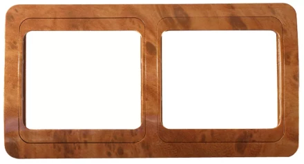 Панель СВЕТОЗАР &quot;ГАММА&quot; накладная, горизонтальная, цвет орех, 2 гнезда SV-54146-N купить в Перми