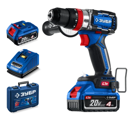 Бесщеточная ударная дрель-шуруповерт Зубр, 2 АКБ LMS (4 Ач), в кейсе DBS-70-42 серия «ПРОФЕССИОНАЛ» купить в Перми