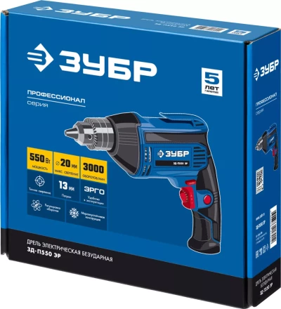 Дрель реверсивная ЗД-П550 ЭР серия ПРОФЕССИОНАЛ купить в Перми