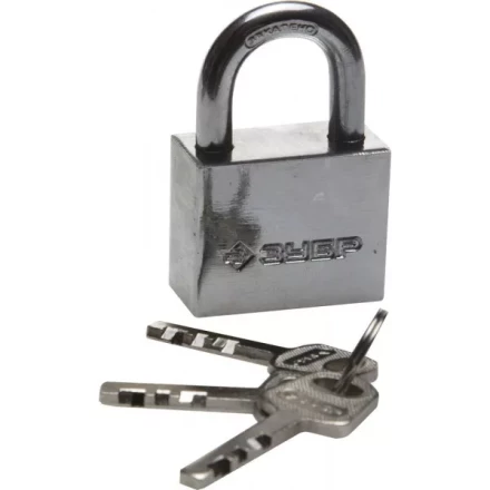 Замок ЗУБР &quot;МАСТЕР&quot; навесной, стальной корпус, закаленная дужка, 40мм 3710-40_z01 купить в Перми