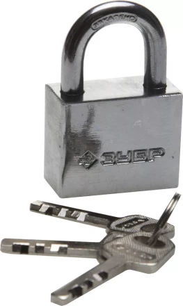 Замок ЗУБР &quot;МАСТЕР&quot; навесной, стальной корпус, закаленная дужка, 40мм 3710-40_z01 купить в Перми