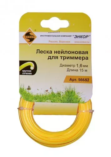 Леска нейл. для трим.,ф1,6ммх15м, круг Энкор 1/20 56652 купить в Перми