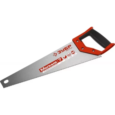 Ножовка универсальная (пила) ЗУБР МОЛНИЯ-7 400 мм, 7 TPI, закалка, рез вдоль и поперек волокон, для средних заготовок, фанеры, ДСП, МДФ 1537-40_z01 купить в Перми