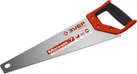 Ножовка универсальная (пила) ЗУБР МОЛНИЯ-7 400 мм, 7 TPI, закалка, рез вдоль и поперек волокон, для средних заготовок, фанеры, ДСП, МДФ 1537-40_z01 купить в Перми