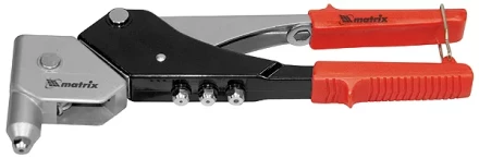 Заклепочник, 263 мм, поворотный 0-360 градусов, заклепки 2,4-3,2-4,0-4,8 мм MATRIX 40533 купить в Перми