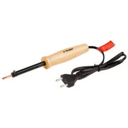 Электропаяльник ЗУБР "МАСТЕР" с деревянной рукояткой и долговечным жалом, форма клин, 40Вт 55405-40_z01