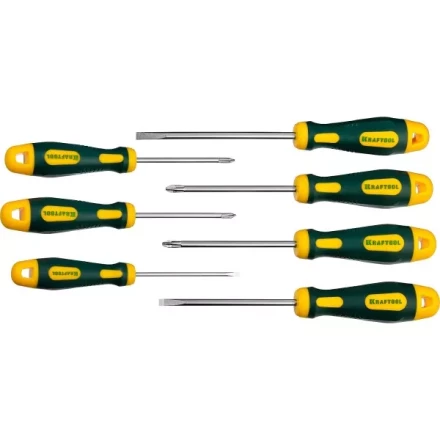 Набор X-Drive, KRAFTOOL 250081-H7: Отвертки профессиональные, SL: 3x80, 5x100, 6x125; PH: 1x80, 2x100; PZ: 1x80, 2x100 250081-H7 купить в Перми