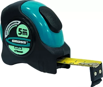 Рулетка "Schlagfest" 3 м x 19 мм магн. обрез зацеп двухст. шкала нейлон покр. автоматич  GROSS 31111 купить в Перми