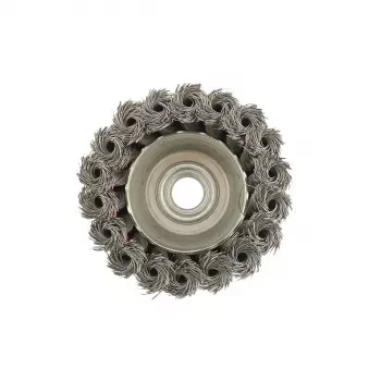 Щетка для УШМ, 75 мм, М14, &quot;чашка&quot;, крученая проволока 0,35 мм  MTX 74614 купить в Перми