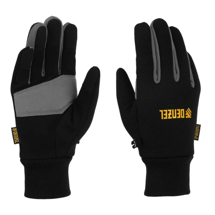 Перчатки универсальные, двойные, работа с сенсорным экраном, вязаная манжета, размер 8// Denzel 68092 купить в Перми