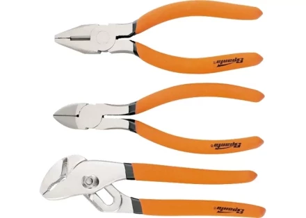 Набор губцевого инструмента из 3-х предметов №2 плоскогубцы, бокорезы, клещи переставные SPARTA 13545 купить в Перми