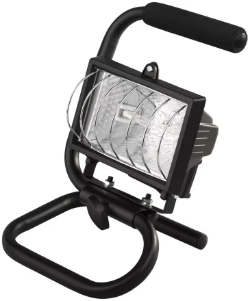 Прожектор галогеновый СВЕТОЗАР переносной с подставкой, цвет черный, 150Вт SV-57121-B купить в Перми