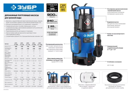Насос дренажный НПГ-Т3-550 серия ПРОФЕССИОНАЛ купить в Перми