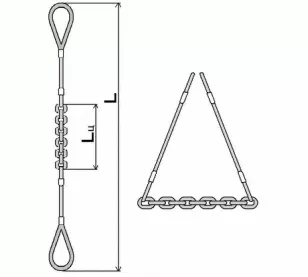 Строп комбинированный 1.25 т L=4 м L цепи=1.2 м заплет купить в Перми