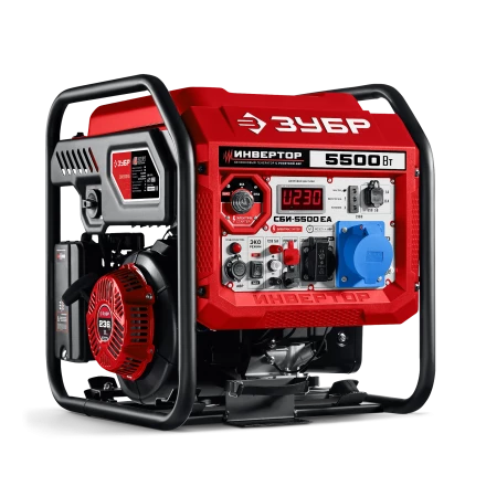 ЗУБР 5500 Вт, инверторный генератор с электростартером и розеткой АВР (СБИ-5500ЕА) купить в Перми