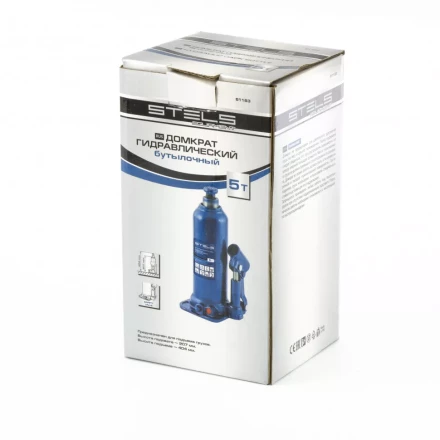 Домкрат гидравлический бутылочный 5 т h подъема 207-404 мм Stels 51163 купить в Перми