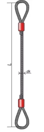 Строп канатный петлевой СКП 4 т  L=1 м опрессовка купить в Перми