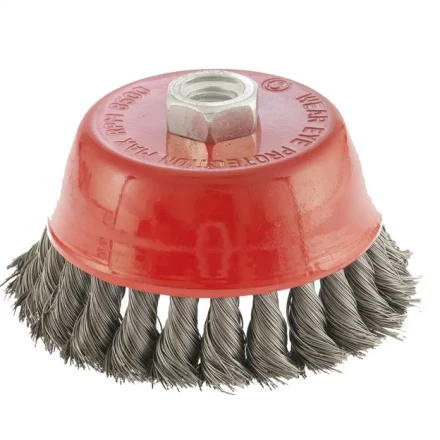 Щетка для УШМ, 100 мм, М14, &quot;чашка&quot;, крученая проволока 0,35 мм  MTX 74615 купить в Перми