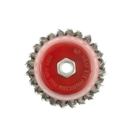 Щетка для УШМ, 100 мм, М14, &quot;чашка&quot;, крученая проволока 0,35 мм  MTX 74615 купить в Перми