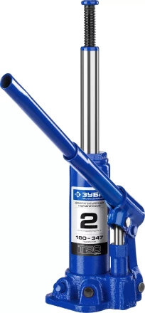 Домкрат гидравлический бутылочный T50, 2т, 180-347мм, в кейсе, ЗУБР Профессионал 43060-2-K 43060-2-K_z01 купить в Перми