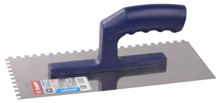 Гладилка ЗУБР нержавеющая с пластиковой ручкой, зубчатая, 6х6мм 0804-06 купить в Перми