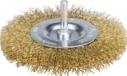 STAYER &quot;PROFESSIONAL&quot;. Щетка дисковая для дрели, витая латунированная стальная проволока 0,3мм, 100мм 35114-100_z01 купить в Перми