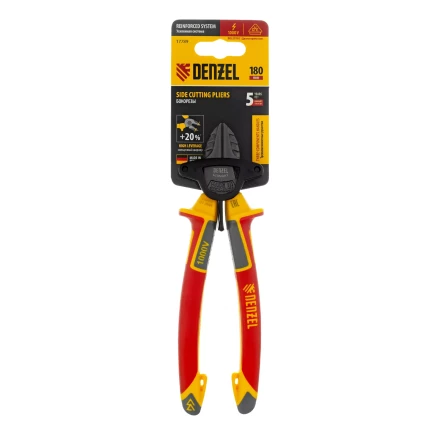 Бокорезы, диэлектрические рукоятки Denzel 17789, до 1000 В, трехкомпонентные рукоятки, 180 мм купить в Перми