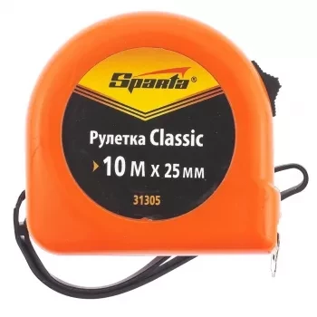 Рулетка Classic, 10 м х 25 мм, пластиковый корпус  SPARTA 31305 купить в Перми