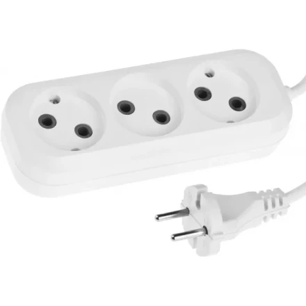 Удлинитель СИБИН электрический, ПВС сечение 0,75кв мм, 3 гнезда, макс мощн 1300Вт, 3м 55031-3 купить в Перми