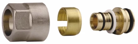 Соединитель GENERAL FITTINGS для металлопластиковых труб, евроконус, никелированная латунь, 1/2&quot; / 16 мм x 2,0 мм 51047-1/2-16 купить в Перми