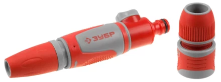 Наконечник ЗУБР &quot;МАСТЕР&quot;поливочный, регулируемый, в комплекте с соединителем с автостопом и запирающим механизмом,1/2&quot; 40322 купить в Перми