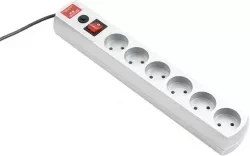 Удлинитель бытовой серия EF, с заземлением и выключателем, 2м, 6 розетки, 10A Stern 95780 купить в Перми