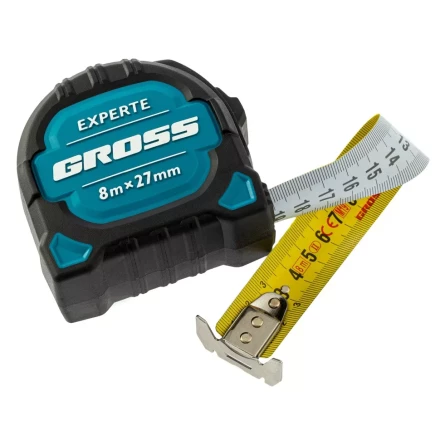 Рулетка нейлон Experte 8м x 27мм двухкомпон. корпус магнит двухстор. Разметка Gross 32576 купить в Перми