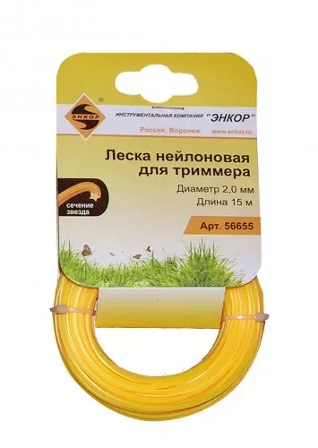 Леска нейл. для трим.,ф2,0ммх15м, звез Энкор 1/12 56655 купить в Перми