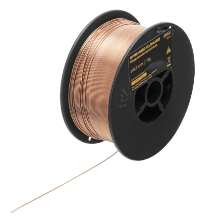 Омедненная проволока ER70S-6, диам. 0,8 мм, 1 кг, диам. катушки D100// Denzel 97540 купить в Перми