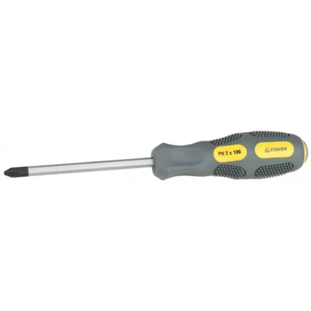 Отвертка STAYER &quot;PROFESSIONAL&quot; &quot;MAX-GRIP&quot; ударная, двухкомпонентная рукоятка, магнит наконечник, Cr-V, PH №3x150мм 25824-3-150 G купить в Перми