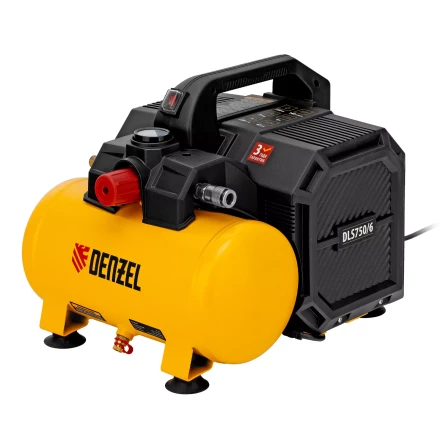 Компрессор Denzel DLS750/6 58019 безмасляный малошумный 750 Вт, 140 л/мин,ресивер 6 л купить в Перми