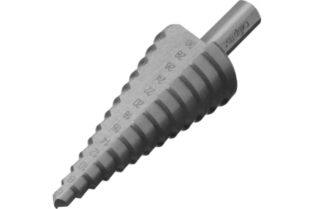 Сверло ступенчатое по металлу Сибртех 723013, 6-8-10-12-14-16-18-20-22-24-26-28-30мм купить в Перми