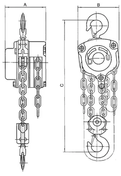 Таль ручная цепная тип HSZ-C г-п 2 тонн H=6 метра купить в Перми