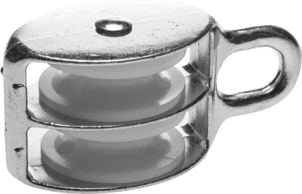 Блок ЗУБР двойной, оцинкованный, нейлоновый шкив, 8x30мм, 4 шт 4-304595-30 купить в Перми