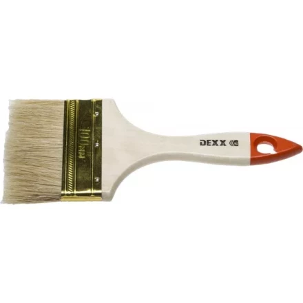 Кисть флейцевая DEXX, деревянная ручка, натуральная щетина, индивидуальная упаковка, 100мм 0100-100_z02 купить в Перми