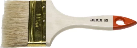 Кисть флейцевая DEXX, деревянная ручка, натуральная щетина, индивидуальная упаковка, 100мм 0100-100_z02 купить в Перми