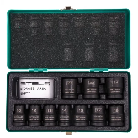 Набор шестигранных ударных торцевых головок 1/2 10-24 мм 10 шт Stels 13997 купить в Перми