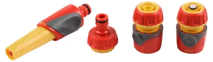 Набор поливочный GRINDA &quot;Premium&quot;, пластмассовый с TPR, 4 предмета: наконечник, 2 соединителя 1/2&quot;, адаптер; 1/2&quot;-3/4&quot; 8-427284 купить в Перми