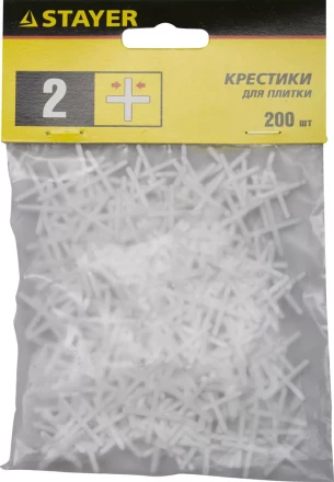 Крестики для кафеля, 2мм, STAYER 3380-2, 200шт 3380-2 купить в Перми