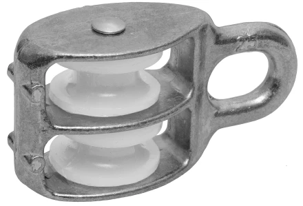 Блок ЗУБР двойной, оцинкованный, нейлоновый шкив, 9x40мм, 1 шт 4-304596-40 купить в Перми